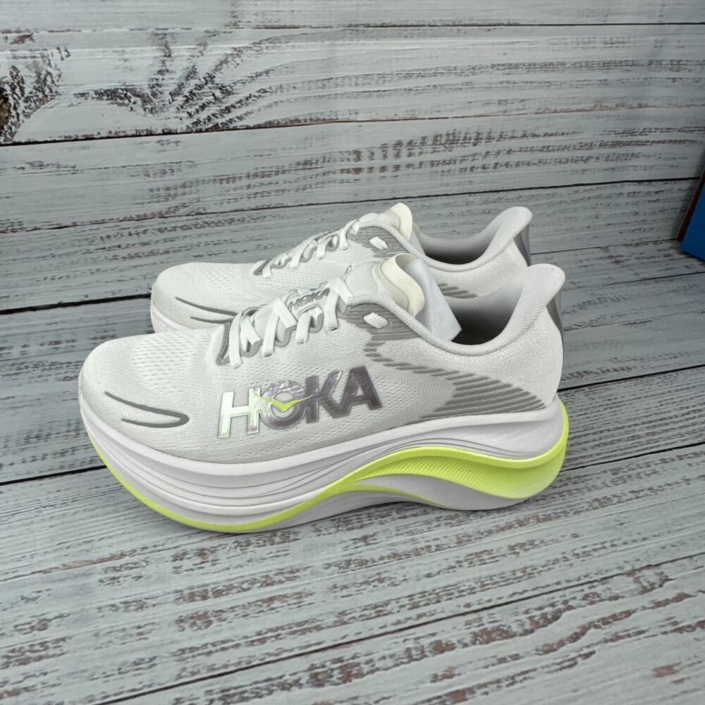 Hoka Skyward X 2 Womens US 8.5 B Running Shoes White Neon Yuzu - Picture 6 of 10